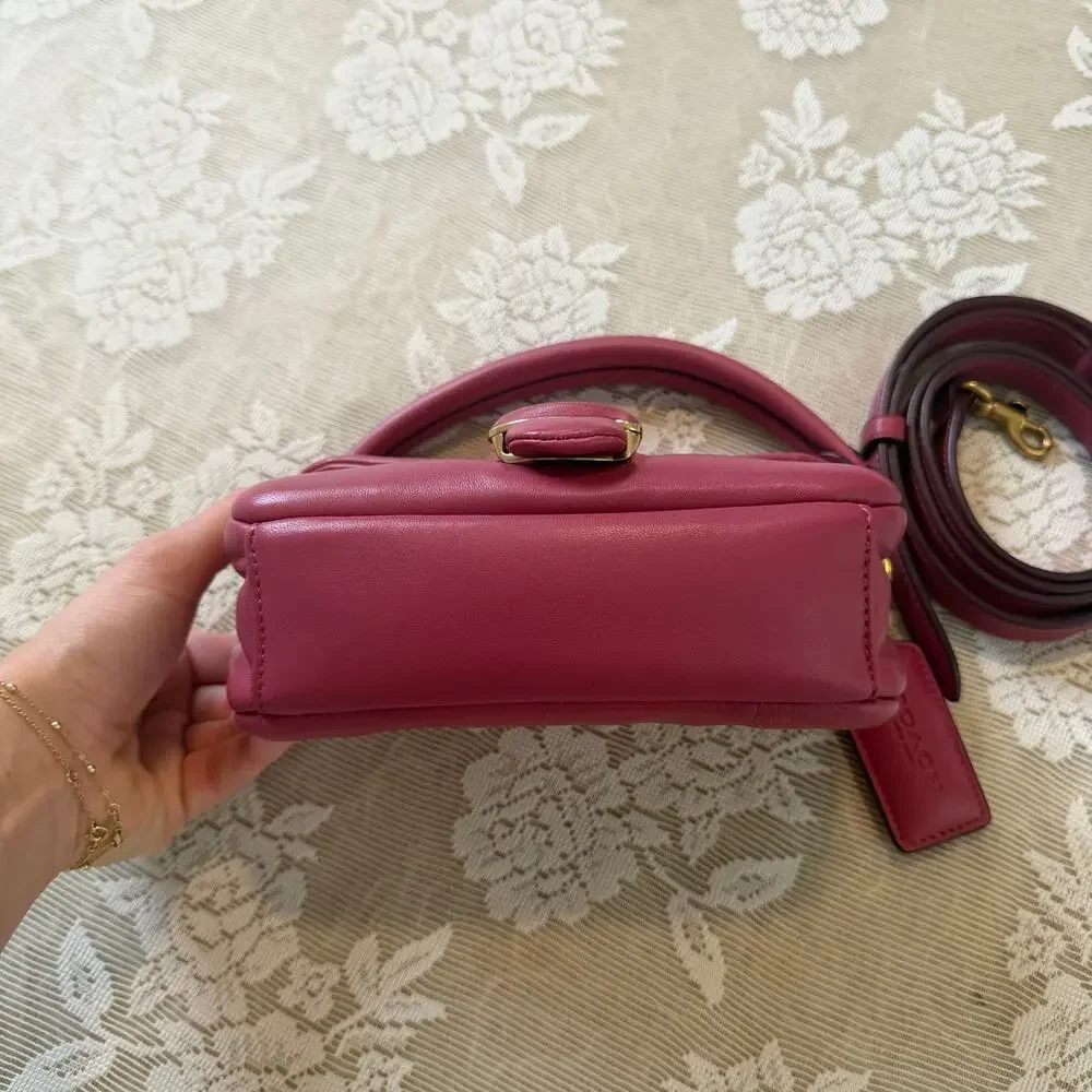 Coach Pillow Tabby 18 Rogue Pink Leather Shoulder Crossbody Bag